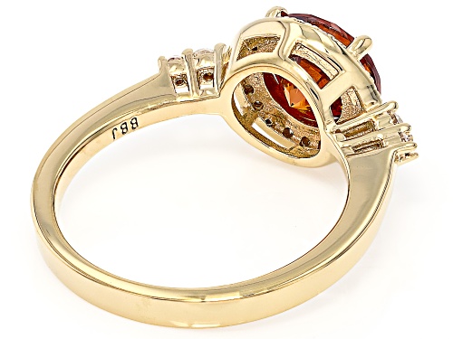 Pre-Owned 5.50ct Strontium Titanate With 0.25ctw Round Moissanite 18k Yellow Gold Over Sterling Silv - Size 6