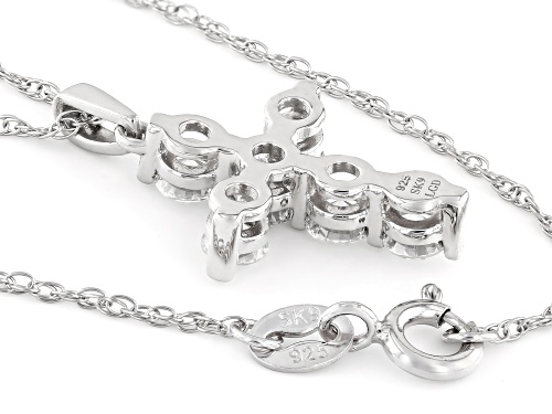 Pre-Owned Prazana® Lab-Grown Diamonds 1.00ctw White Diamond Rhodium Over Sterling Silver Pendant, F