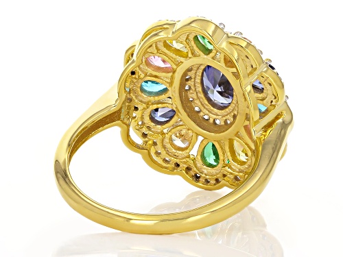 Pre-Owned Bella Luce® Esotica™ 4.77ctw Multi-gem Simulants Eterno™ Yellow Ring - Size 7