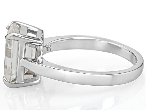 Pre-Owned MOISSANITE FIRE® 3.55CT DEW EMERALD CUTPLATINEVE®  SOLITAIRE RING - Size 6