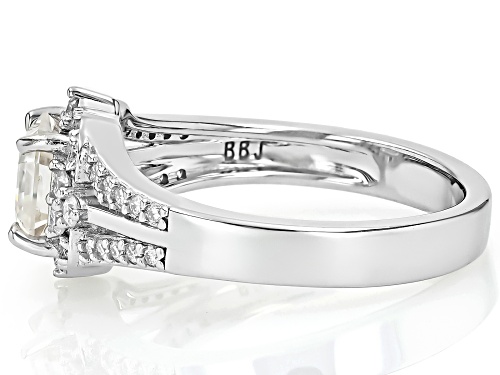 Pre-Owned MOISSANITE FIRE® 1.43CTW DEW ASSCHER CUT AND ROUND BRILLIANT PLATINEVE® RING - Size 8