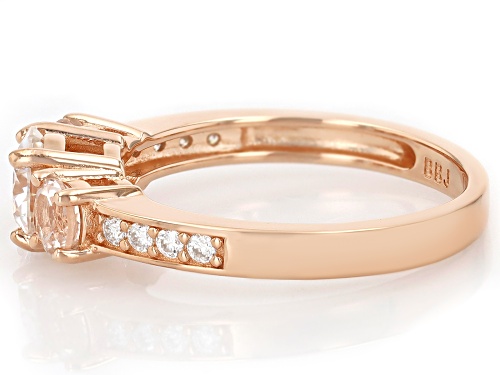 Pre-Owned MOISSANITE FIRE® .96CTW DEW AND MORGANITE 14K ROSE GOLD OVER STERLING SILVER RING - Size 7