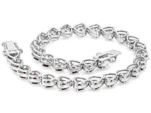 Pre-Owned 2.90ctw Rhodolite With 0.47ctw White Zircon Rhodium Over Sterling Silver Bracelet - Size 8