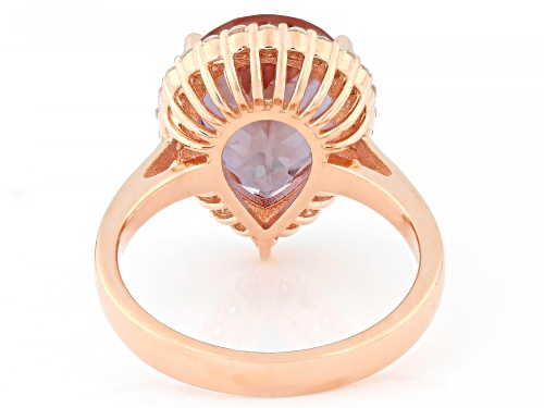 Pre-Owned 7.00ct Color Change Zandrite(R) With 0.48ctw White Zircon 18k Rose Gold Over Sterling Silv - Size 10