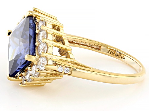 Pre-Owned Bella Luce® Esotica™ 7.42ctw Tanzanite And White Diamond Simulants Eterno™ Yellow Ring - Size 9