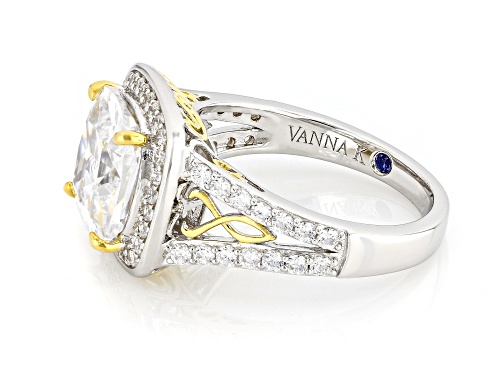 Pre-Owned Vanna K™ For Bella Luce® 7.43ctw White Diamond Simulant Eterno™ Yellow and Platineve® Ring - Size 8
