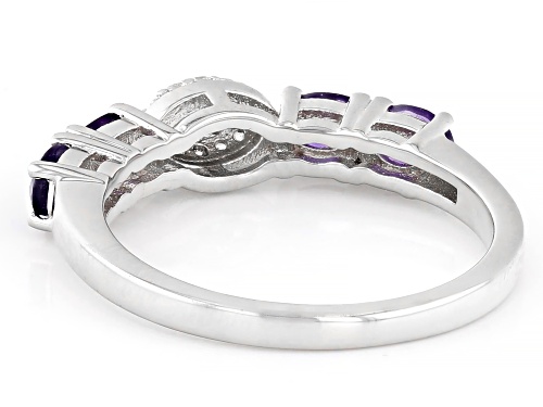 Pre-Owned 0.60ctw Amethyst with 0.18ctw White Zircon Platinum Over Sterling Silver Ring - Size 10