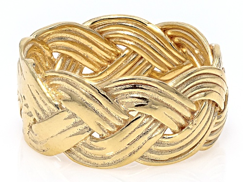 Pre-Owned 18k Yellow Gold Over Sterling Silver Braided Band Ring - Size 5