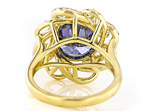 Pre-Owned Bella Luce® Esotica™ 7.51ctw Tanzanite And White Diamond Simulants Eterno™ Yellow Ring - Size 9