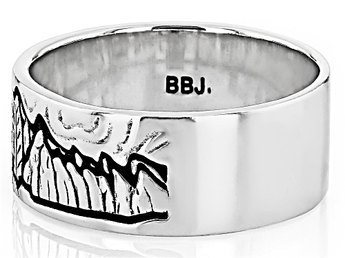 Pre-Owned Southwest Style by JTV™ Oxidized Sterling Silver Bear In Mountain Landscape Band Ring - Size 11