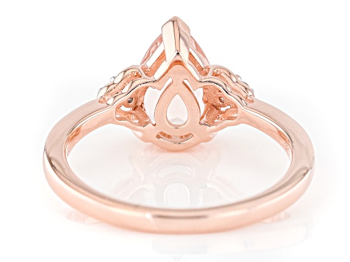 Pre-Owned 1.27ct Peach Morganite With 0.08ctw White Zircon 18k Rose Gold Over Sterling Silver Ring - Size 9