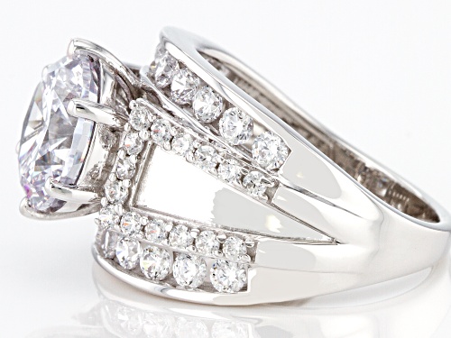 Pre-Owned Bella Luce® 9.14ctw White Diamond Simulant Platinum Over Sterling Silver Ring (5.12ctw DEW - Size 5