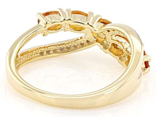 Pre-Owned 0.90ctw Yellow Sapphire With 0.11ctw White Zircon 18k Yellow Gold Over Sterling Silver Rin - Size 10