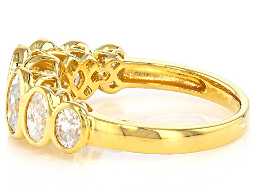 Pre-Owned MOISSANITE FIRE® 2.72CTW DEW OVAL 14K YELLOW GOLD OVER SILVER RING - Size 8