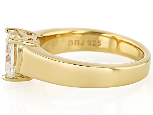 Pre-Owned 2.34ct Heart Shape Strontium Titanate 18k Yellow Gold Over Silver Solitaire Ring - Size 9
