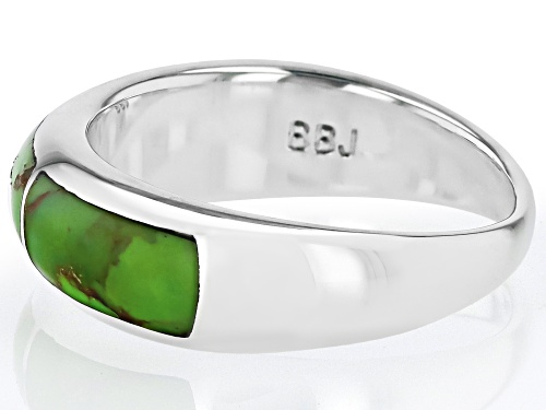 Pre-Owned Southwest Style by JTV™ Green Turquoise Sterling Silver 3-Stone Inlay Ring - Size 7