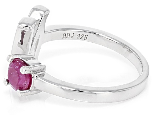 Pre-Owned 0.20ct Ruby Rhodium Over Sterling Silver Ring - Size 7