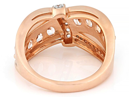 Pre-Owned 1.36ctw Peach Morganite With 0.36ctw White Zircon 18k Rose Gold Over Sterling Silver Ring - Size 5