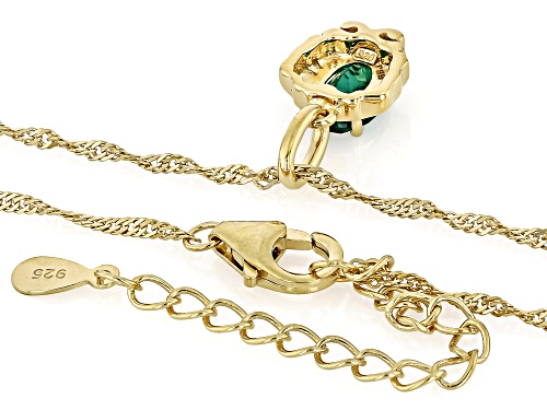 Pre-Owned 0.60ct Lab Created Emerald 18k Yellow Gold Over Sterling Silver Gemini Birthstone Pendant