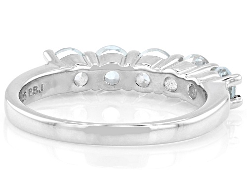 Pre-Owned 1.18ctw Glacier Topaz™ Rhodium Over Sterling Silver 5-Stone Ring - Size 7