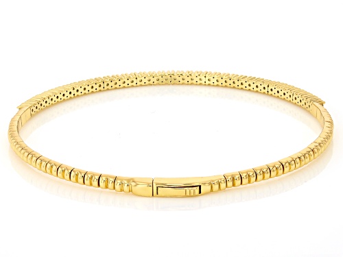 Pre-Owned Prazana® Lab-Grown Diamonds 1.00ctw White Diamond 14K Yellow Gold Over Silver Flex Bangle, - Size 7.25