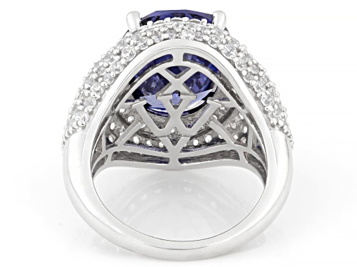 Pre-Owned Charles Winston For Bella Luce® 17.10ctw Tanzanite And Diamond Simulants Rhodium Over Silv - Size 8