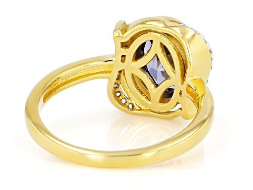 Pre-Owned Bella Luce® Esotica™ 3.18ctw Tanzanite And White Diamond Simulants Eterno™ Yellow Ring - Size 9