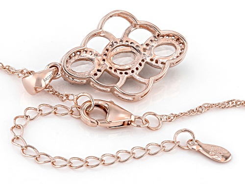 Pre-Owned 1.00ctw Peach Morganite With 0.47ctw White Zircon 18k Rose Gold Over Silver Pendant With C