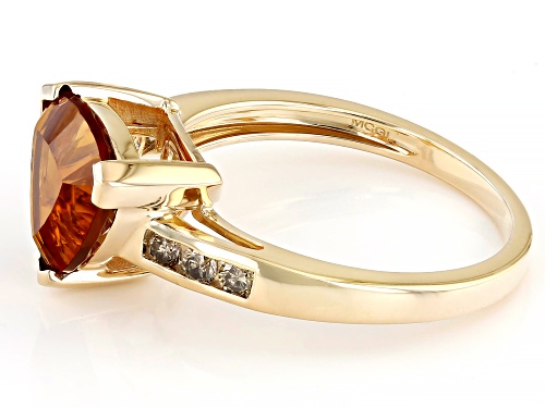 Pre-Owned 2.09ct Madeira Citirine With 0.19ctw Champagne Diamond 10k Yellow Gold Ring - Size 10