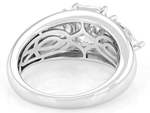 Pre-Owned MOISSANITE FIRE® 3.70CTW DEW RADIANT CUT AND PEAR PLATINEVE® RING - Size 6
