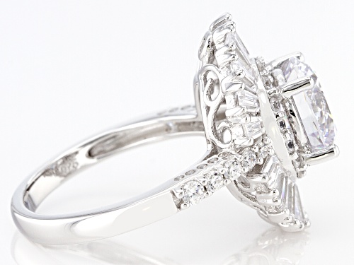 Pre-Owned Bella Luce® 7.79ctw White Diamond Simulant Rhodium Over Sterling Silver Ring(4.72ctw DEW) - Size 5