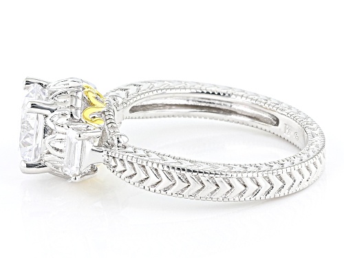 Pre-Owned Bella Luce® 2.92ctw White Diamond Simulant Rhodium And 14k Yellow Gold Over Sterling Silve - Size 11