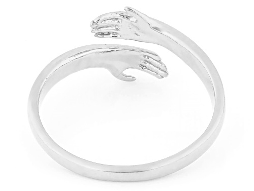 Pre-Owned Sterling Silver Hugging Hands Bypass Ring - Size 8