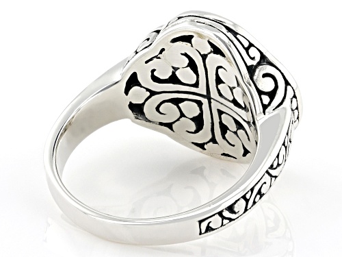 Pre-Owned Artisan Collection of Bali™ 9mm Black Shell Sterling Silver Scrollwork Balinese Ring - Size 10