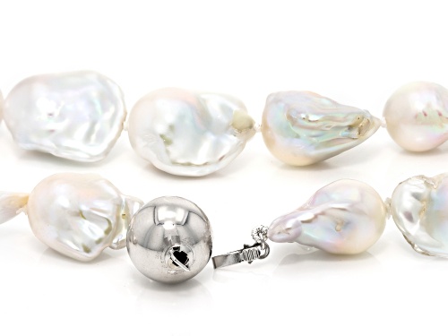 Pre-Owned Genusis ™ 13-16mm White Cultured Freshwater Pearl Sterling Silver 18 Inch Strand Necklace - Size 18