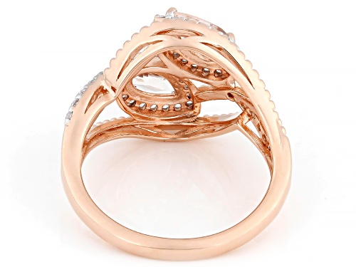 Pre-Owned 0.66ctw Morganite With 0.41ctw White Zircon 18k Rose Gold Over Sterling Silver Ring - Size 6