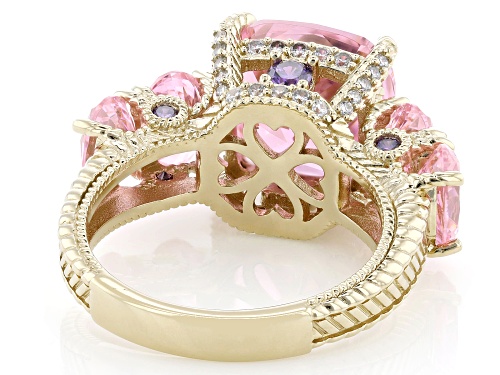 Pre-Owned Judith Ripka 17.46ctw Pink Bella Luce® 14k Gold Clad Ring - Size 6