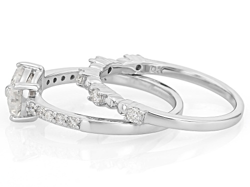 Pre-Owned MOISSANITE FIRE® 0.95CTW DEW ROUND BRILLIANT PLATINEVE® SET OF  TWO RINGS - Size 6