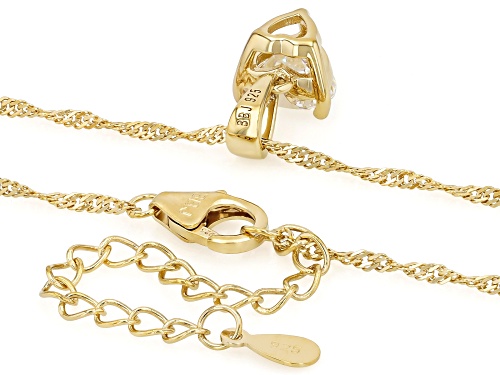Pre-Owned 2.34ct Strontium Titanate 18k Yellow Gold Over Sterling Silver Heart Pendant With Chain