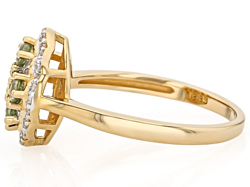 Pre-Owned 0.55ctw Demantoid Garnet with 0.34ctw White Zircon 18K Yellow Gold over Sterling Silver Ri - Size 9