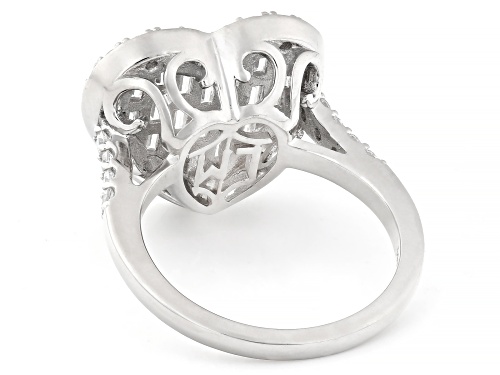 Pre-Owned Lisa Mason For Bella Luce® 2.84ctw White Diamond Simulant Platinum Over Silver Heart Of Lo - Size 10