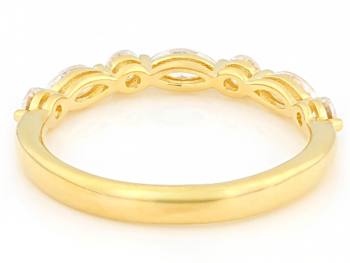Pre-Owned MOISSANITE FIRE® 0.66CTW DEW MARQUISE AND ROUND 14K YELLOW GOLD OVER SILVER BAND RING - Size 6