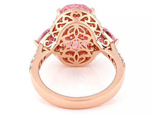 Pre-Owned Vanna K™ For Bella Luce® 12.15ctw Pink and White Diamond Simulant Eterno™ Rose Ring - Size 7