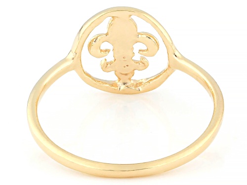 Pre-Owned 18k Yellow Gold Over Sterling Silver Fleur-De-Lis Ring - Size 3.5