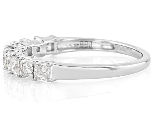 Pre-Owned Moissanite Fire® 0.62ctw DEW Square Pincess cut and Round Platineve® Band Ring - Size 5