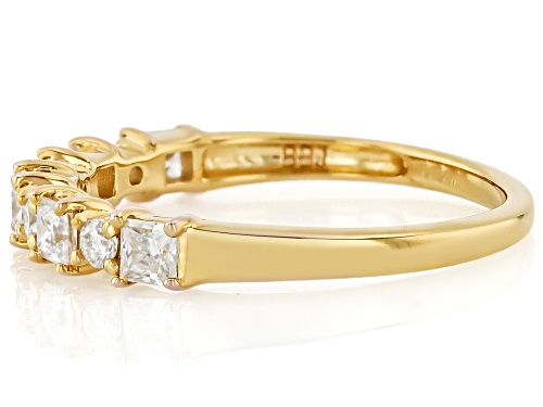 Pre-Owned Moissanite Fire® 0.62ctw DEW Square Princess Cut and Round 14k Yellow Gold Over Silver Ban - Size 10