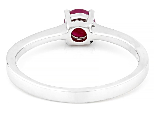 Pre-Owned 0.20ct Ruby Rhodium Over Sterling Silver Solitaire   Ring - Size 9