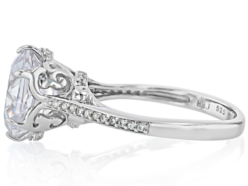 Pre-Owned Bella Luce® 7.93ctw White Diamond Simulant Rhodium Over Silver Rose Cut Ring - Size 7