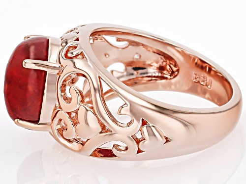 Pre-Owned Timna Jewelry Collection™ 11.5x9.5mm Red Coral Copper Solitaire Ring - Size 8