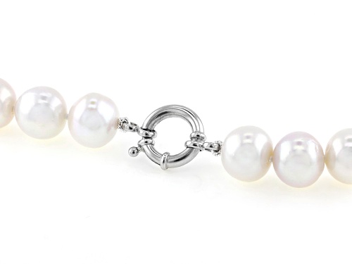 Pre-Owned Genusis™ 10-13mm White Cultured Freshwater Pearl Rhodium Over Sterling Silver 18 Inch Stra - Size 18